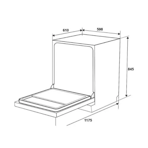 Máy rửa chén độc lập Hafele HDW-F602EB 538.21.360 8 Kích thước máy rửa chén độc lập Hafele HDW-F602EB 538.21.360