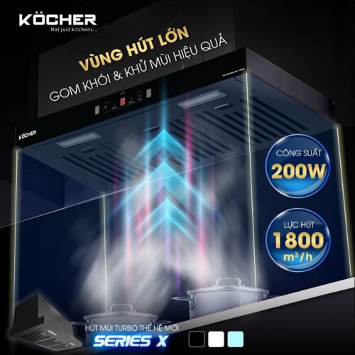 Hút mùi Köcher TURBO SERIES X - Máy hút mùi công suất lớn 7 Công suất hút mùi Köcher TURBO SERIES X - Máy hút mùi công suất lớn