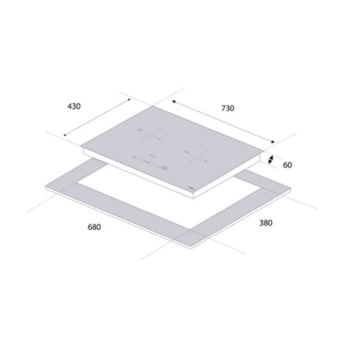 Bếp từ Eurogold 2 vùng nấu cảm ứng điện từ EUH8989PRO lắp âm 7 Kích thước bếp từ Eurogold 2 vùng nấu cảm ứng điện từ EUH8989PRO lắp âm