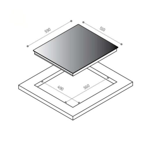 Bếp từ Upscale 4 vùng nấu FC64B lắp âm 5 Kích thước bếp từ Upscale 4 vùng nấu FC64B lắp âm