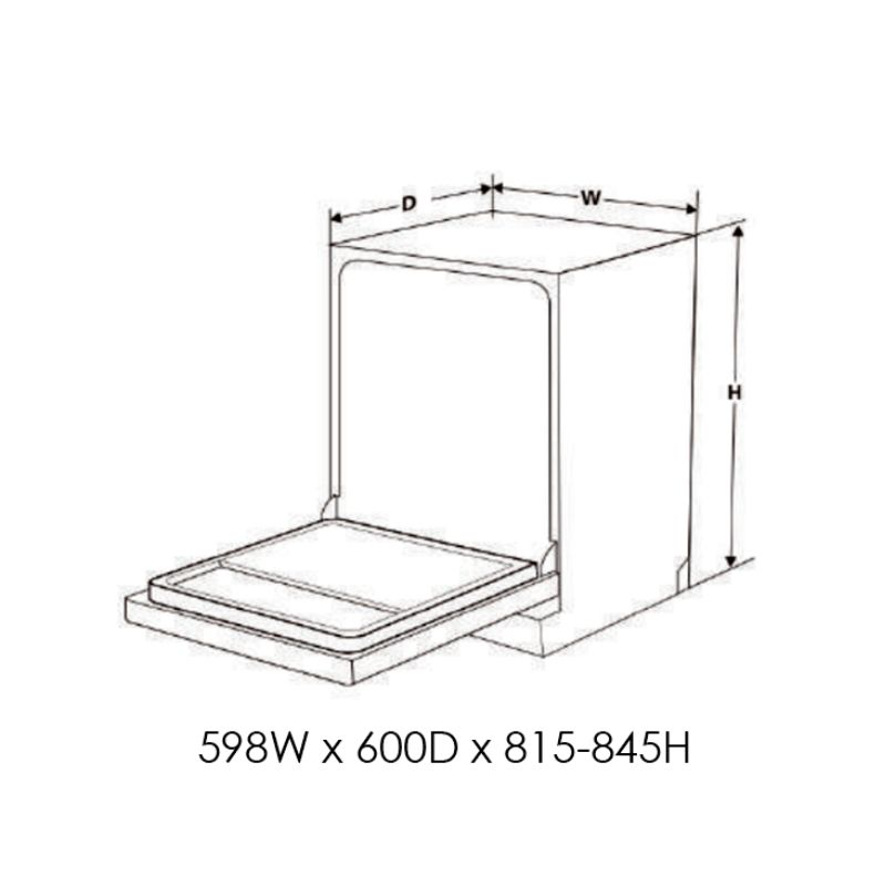 Kích thước máy rửa bát Eurogold EUW85TL15S Kích thước máy rửa bát Eurogold EUW85TL15S