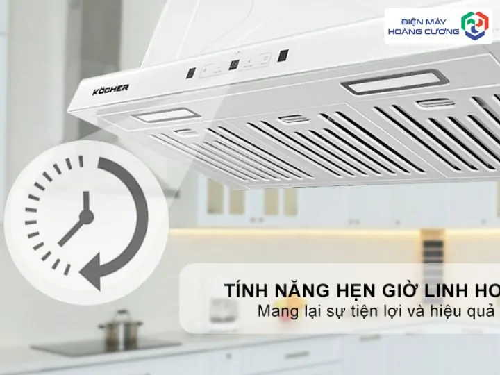 Máy hút mùi âm tủ Kocher Turbo X-350T 9 Tính năng hẹn giờ máy hút mùi X-350T