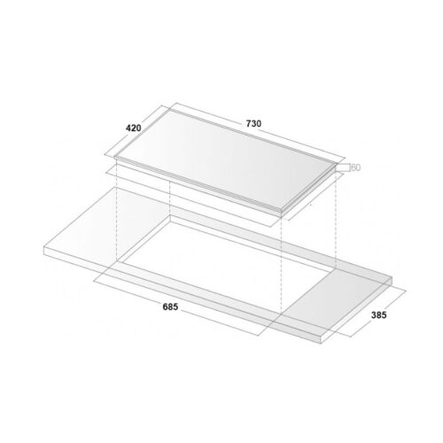 Bếp từ đôi Binova BI-608ML lắp âm 5 Kích thước bếp từ đôi Binova BI-608ML lắp âm