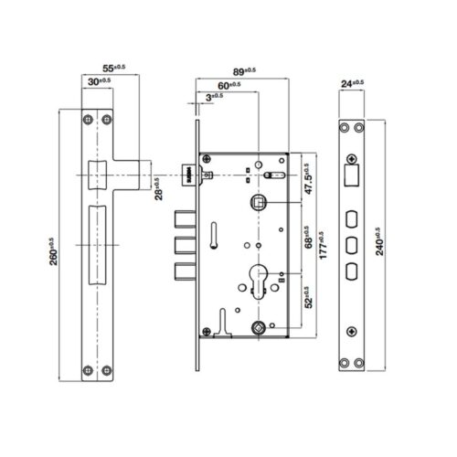 Khóa vân tay Hafele DL6100 912.20.582 9 Kích thước lắp đặt khóa vân tay Hafele DL6100 912.20.582