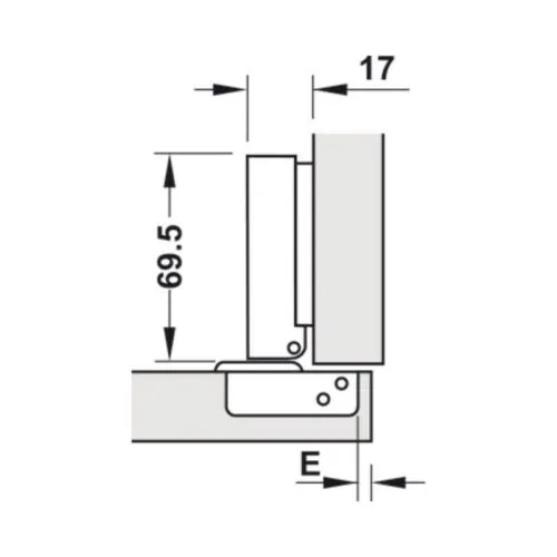 Bản lề trùm ngoài Metalla SM DIY 110º Hafele 493.03.020 5 Kích thước bản lề trùm ngoài Metalla SM DIY 110º Hafele 493.03.020