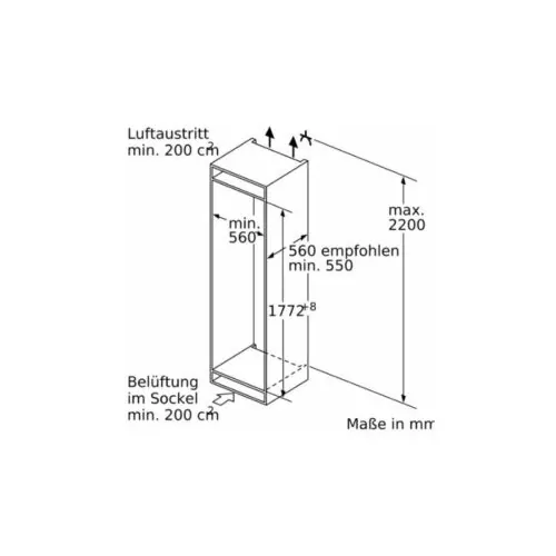 Tủ lạnh 2 cánh side by side 260 lít Bosch KIN86ADD0 13 Kích thước tủ lạnh 2 cánh side by side 260 lít Bosch KIN86ADD0