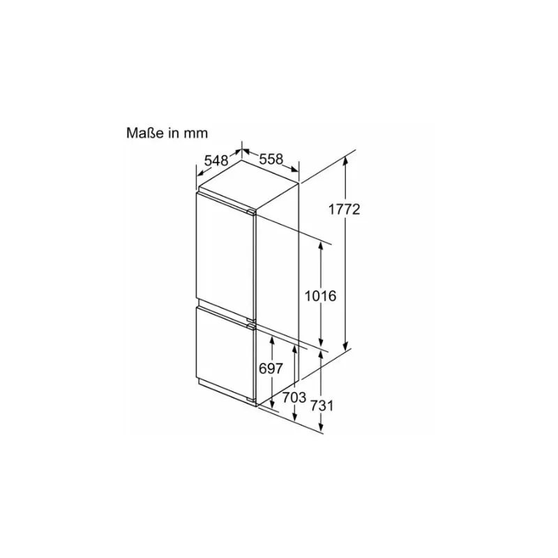 Tủ lạnh 2 cánh side by side 260 lít Bosch KIN86ADD0 5 Kích thước tủ lạnh 2 cánh side by side 260 lít Bosch KIN86ADD0