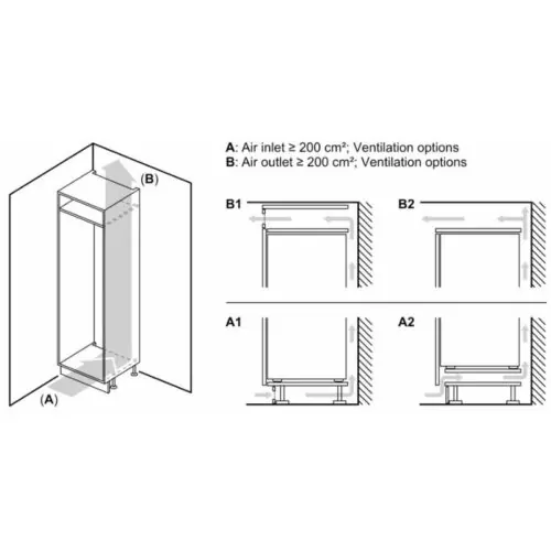 Tủ lạnh 2 cánh side by side 260 lít Bosch KIN86ADD0 10 Kích thước tủ lạnh 2 cánh side by side 260 lít Bosch KIN86ADD0