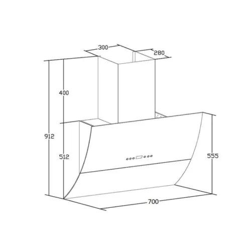 Máy hút mùi áp tường Chefs EH-R705E7 7 Kích thước máy hút mùi áp tường Chefs EH-R705E7