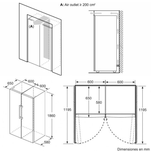 Tủ lạnh 1 cánh 242 lít Bosch GSN36VIFP 7 Kích thước tủ lạnh 1 cánh 242 lít Bosch GSN36VIFP