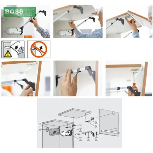 Tay nâng Blum cánh đôi tủ bếp 20F2200+20F3500 10 Lắp đặt tay nâng Blum cánh đôi tủ bếp 20F2200+20F3500