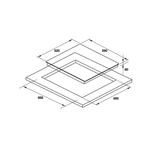 Bếp từ Hafele 3 vùng nấu HC-I6032B 533.09.901 lắp âm 7 Kích thước bếp từ Hafele 3 vùng nấu HC-I6032B 533.09.901 lắp âm