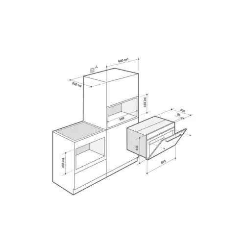 Lò vi sóng mini 40L Brandt BKS7131LX 5 Kích thước lò vi sóng mini 40L Brandt BKS7131LX