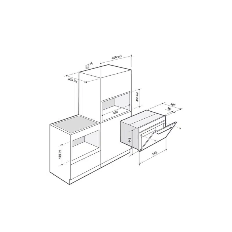 Lò vi sóng mini 40L Brandt BKS7131LX 4 Kích thước lò vi sóng mini 40L Brandt BKS7131LX