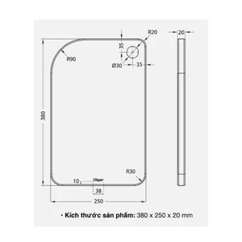 Thớt gỗ tre Kluger KCB-K500 13 Ảnh 2D Kluger KCB-K500