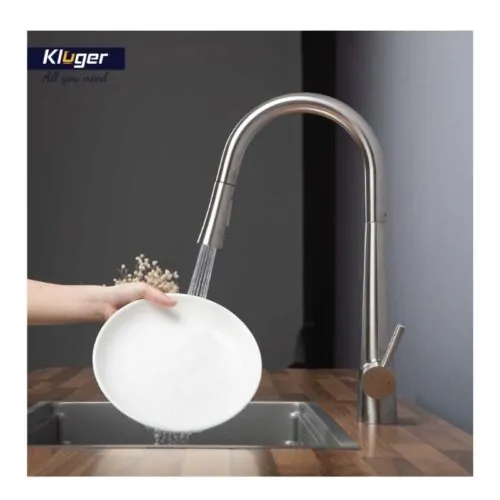 Vòi rửa bát nóng lạnh Kluger KLF0009S có dây rút 16 Ảnh rữa đĩa Kluger KLF0009S có dây rút
