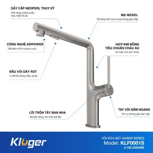 Ảnh thông số Kluger KLF0001S có dây rút