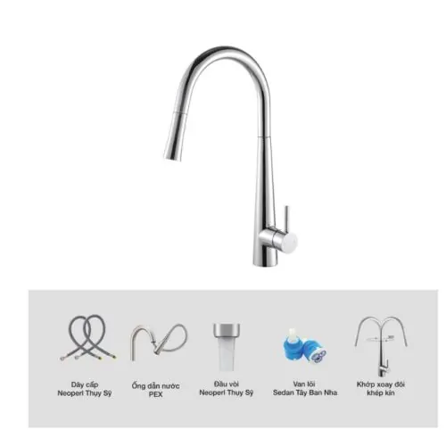Vòi rửa bát nóng lạnh Kluger KLF0009C có dây rút 14 Ảnh thông số Kluger KLF0009C có dây rút