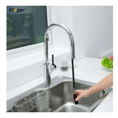 Vòi rửa bát nóng lạnh Kluger KLF0006C có dây rút 14 Ảnh vòi kéo Kluger KLF0006C có dây rút