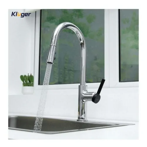 Vòi rửa bát nóng lạnh Kluger KLF0005C có dây rút 15 Ảnh vòi nước Kluger KLF0005C có dây rút