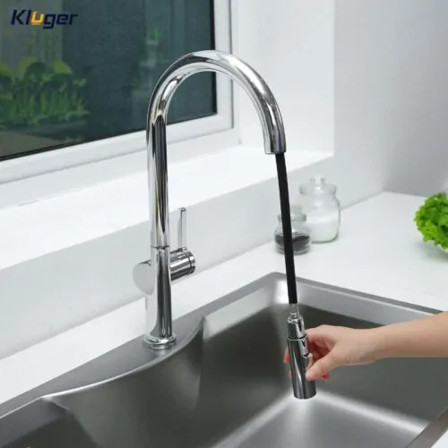 Vòi rửa bát nóng lạnh Kluger KLF0003C có dây rút 14 Ảnh vòi phun Kluger KLF0003C có dây rút