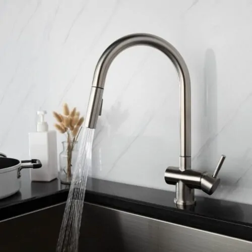 Vòi rửa bát nóng lạnh Kluger KLF0008S có dây rút 11 Ảnh vòi rửa bát nóng lạnh Kluger KLF0008S có dây rút