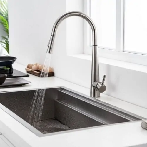 Vòi rửa bát nóng lạnh Kluger KLF0009C có dây rút 10 Ảnh vòi rửa bát nóng lạnh Kluger KLF0009C có dây rút