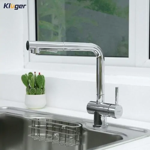 Vòi rửa bát nóng lạnh Kluger KLF0013C có dây rút 11 Ảnh vòi rửa bát nóng lạnh Kluger KLF0013C có dây rút