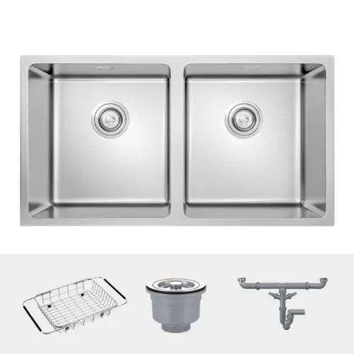 Chậu rửa bát inox 2 hố Konox Cube 7544DU 6 Ảnh chậu rửa bát inox 2 hố Konox Cube 7544DU
