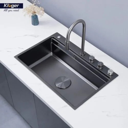 Chậu rửa bát 1 hố Kluger KWF8161FB-S76W 10 Chậu rửa bát 1 hố Kluger KWF8161FB-S76W