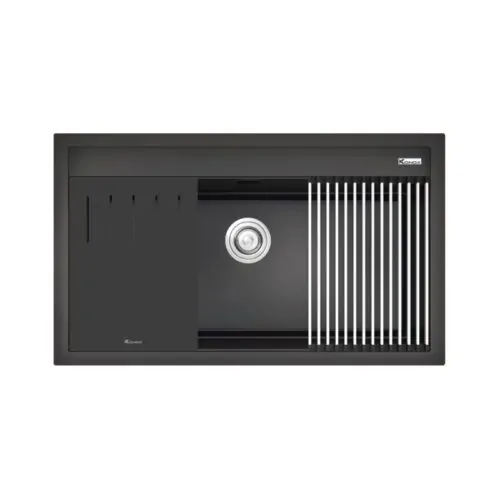 Chậu rửa bát đá 1 hố Konox Terra 860S Black 7 Chậu rửa bát đá 1 hố Konox Terra 860S
