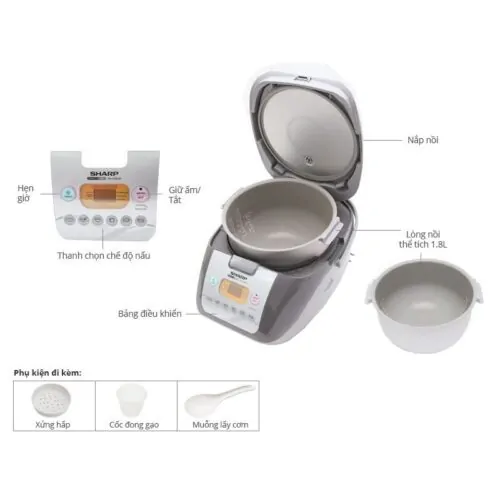 Nồi cơm điện 1.8L SHARP KS-COM19V 7 Chi tiết nồi cơm điện 1.8L SHARP KS-COM19V