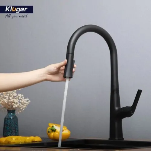 Vòi rửa bát nóng lạnh Kluger KLF0002B có dây rút 14 Hình ảnh vòi Kluger KLF0002B có dây rút