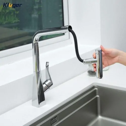 Vòi rửa bát nóng lạnh Kluger KLF0016C có dây rút 11 Hình ảnh vòi rửa bát nóng lạnh Kluger KLF0016C có dây rút