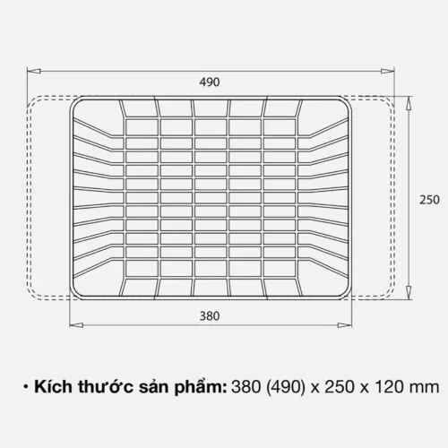Giỏ để đồ inox Kluger KB-601S 13 Kích thước giỏ để đồ inox Kluger KB-601S