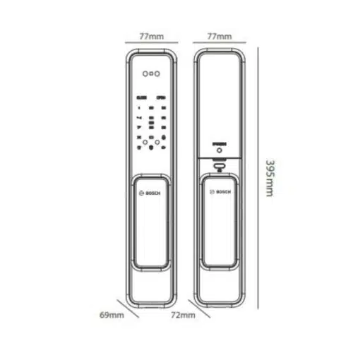 Khóa cửa thông minh Bosch EL600F EU Gray 5 Kích thước khóa cửa thông minh Bosch EL600F EU Gray