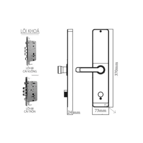 Khóa thông minh Avolock AV-65-B 5 Kích thước khóa thông minh Avolock AV-65-B