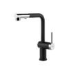 Vòi rửa bát nóng lạnh Konox Stella Black có dây rút 2 Vòi rửa bát nóng lạnh Konox Stella Black có dây rút