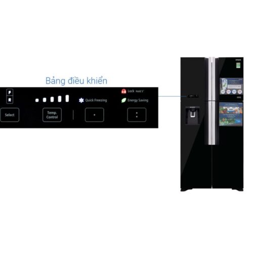 Tủ lạnh 4 cánh Inverter 540 lít Hitachi FW690PGV7 GBK 9 Bảng điều khiển tủ lạnh 4 cánh Inverter 540 lít Hitachi FW690PGV7 GBK