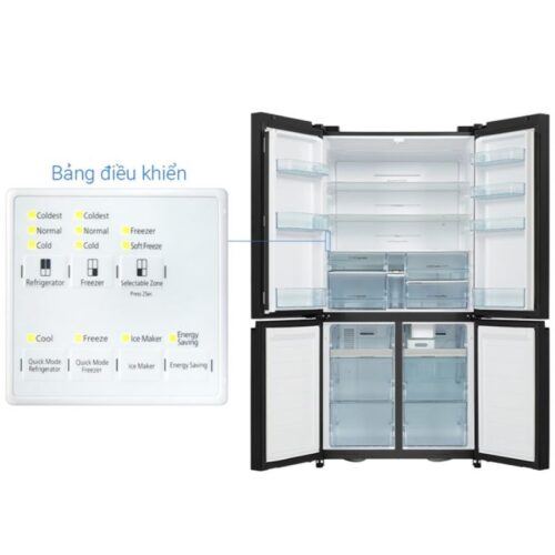 Tủ lạnh 4 cánh Inverter 569 lít Hitachi WB640PGV1 GCK 9 Bảng điều khiển tủ lạnh 4 cánh Inverter 569 lít Hitachi WB640PGV1 GCK