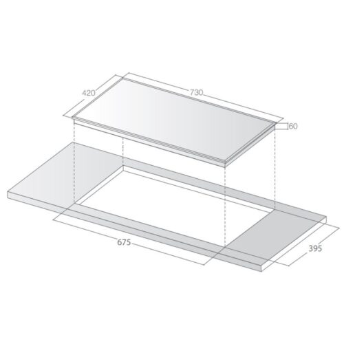 Bếp điện từ đôi Lorca TA 1006EC PLus 6 Kích thước bếp điện từ đôi Lorca TA 1006EC PLus