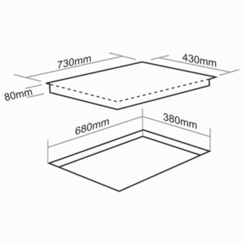 Bếp từ kết hợp hồng ngoại Faster FS 735HI PLus 5 Kích thước bếp từ kết hợp hồng ngoại Faster FS 735HI PLus