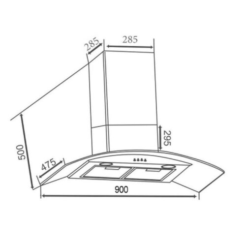 Máy hút mùi áp tường Faster FS 3388-90B 5 Kích thước máy hút mùi áp tường Faster FS 3388-90B