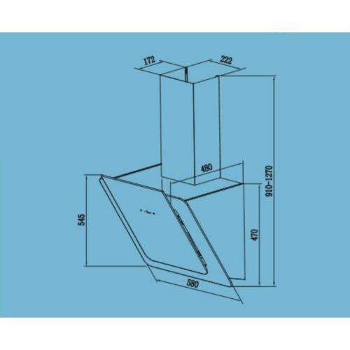 Máy hút mùi áp tường Tomate TOM 3373 5 Kích thước máy hút mùi áp tường Tomate TOM 3373