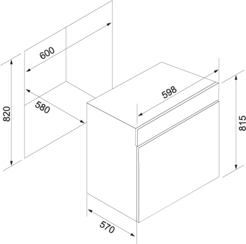 Máy rửa bát âm tủ Tomate TOM 6014 5 Kích thước máy rửa bát âm tủ Tomate TOM 6014