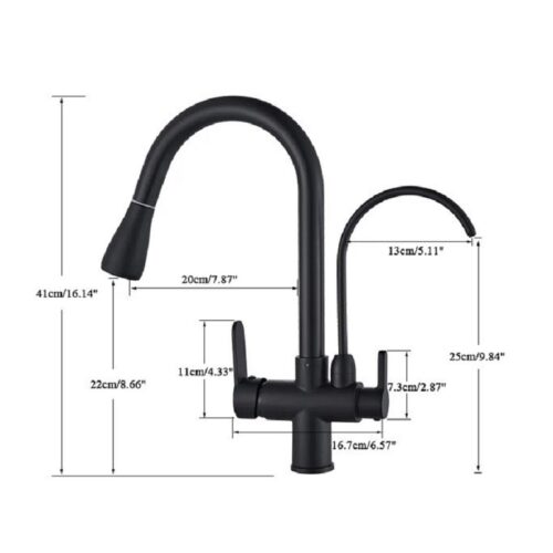 Vòi rửa bát Henry HR-V8011 Black 7 Kích thước vòi rửa bát Henry HR-V8011 Black