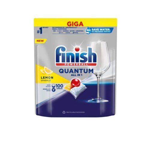 Viên rửa bát Finish Quantum All In One 100 viên 5 Viên rửa bát Finish Quantum All In One 100 viên hương chanh