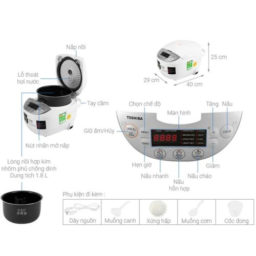 Nồi cơm điện Toshiba RC-18DH2PV(W) 1.8 lít 5 Ảnh nồi cơm điện Toshiba RC-18DH2PV(W) 1.8 lít