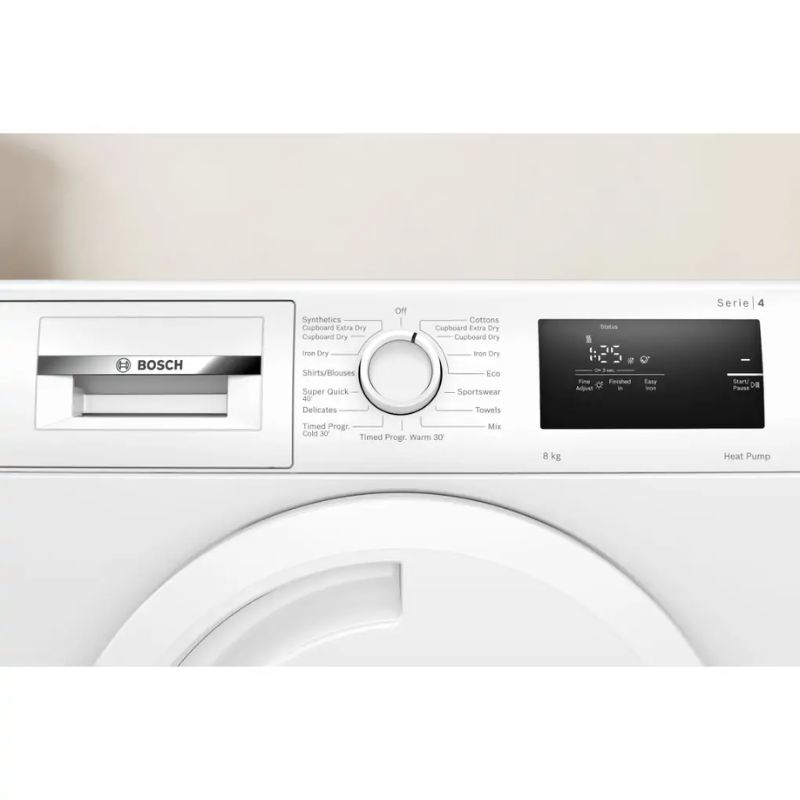Máy Sấy Bơm Nhiệt Bosch 8 Kg WTH83028SG Serie 4 4 Bảng điều khiển máy Sấy Bơm Nhiệt Bosch 8 Kg WTH83028SG Serie 4