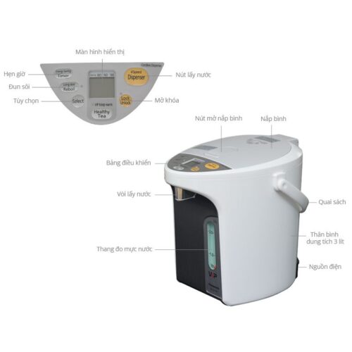 Bình thủy điện Panasonic NC-HU301PZSY 3 lít 7 Chi tiết bình thủy điện Panasonic NC-HU301PZSY 3 lít